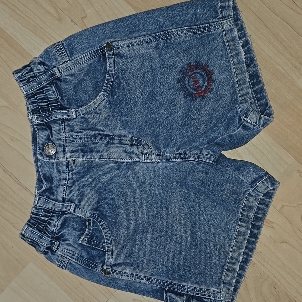 Vintage Little Levi's Levis Quality Service Denim Jean Shorts Big Patch 2T - Picture 6 of 16